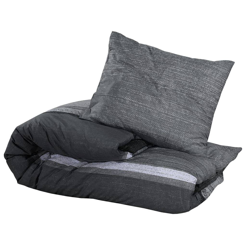 vidaXL Bettwäsche-Set Dunkelgrau 225x220 cm Baumwolle