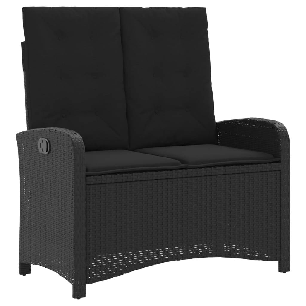 vidaXL 4-tlg. Garten-Essgruppe mit Kissen Schwarz Poly Rattan