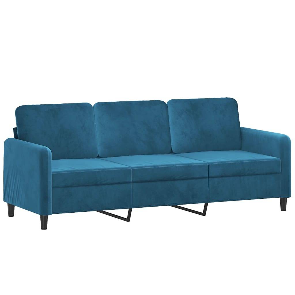 vidaXL 3-tlg. Sofagarnitur Blau Samt