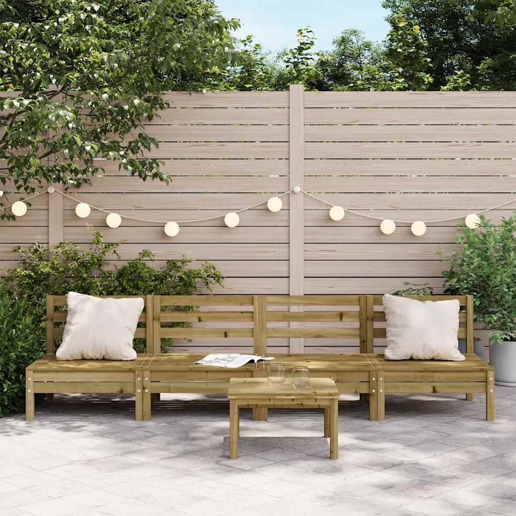 vidaXL Gartensofas ohne Armlehnen 4 Stk. Kiefernholz Imprägniert