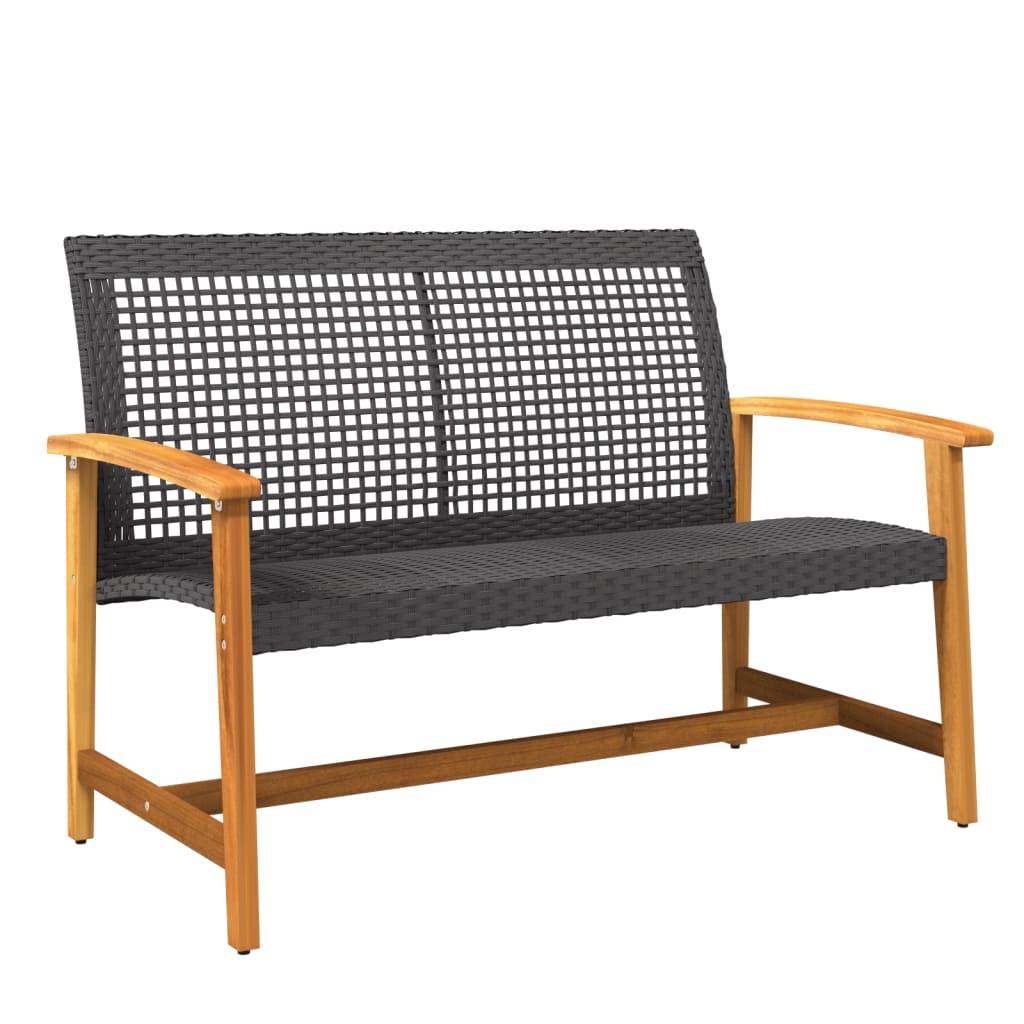 vidaXL 5-tlg. Garten-Lounge-Set Schwarz Poly Rattan und Akazienholz