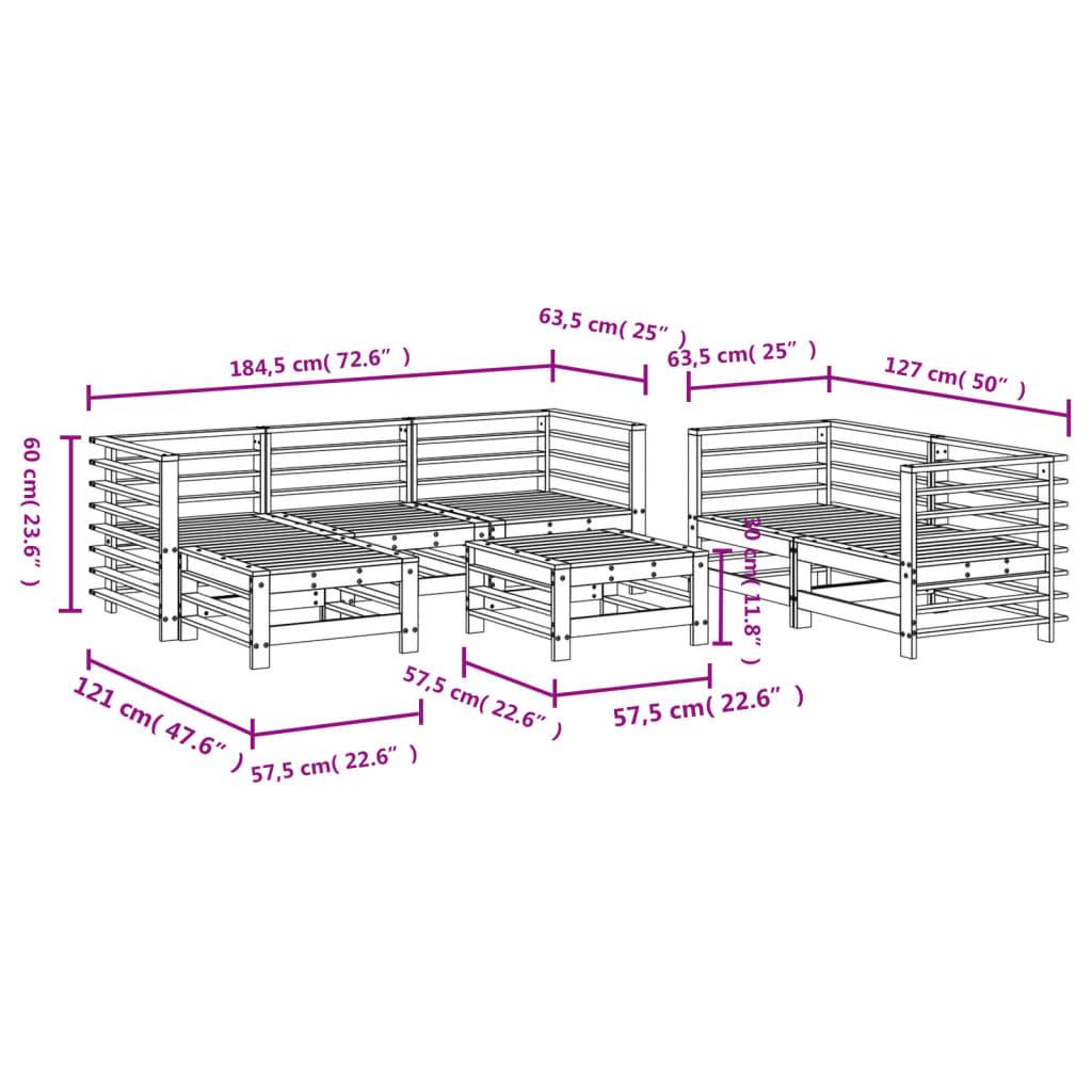 vidaXL 7-tlg. Garten-Lounge-Set Massivholz Kiefer