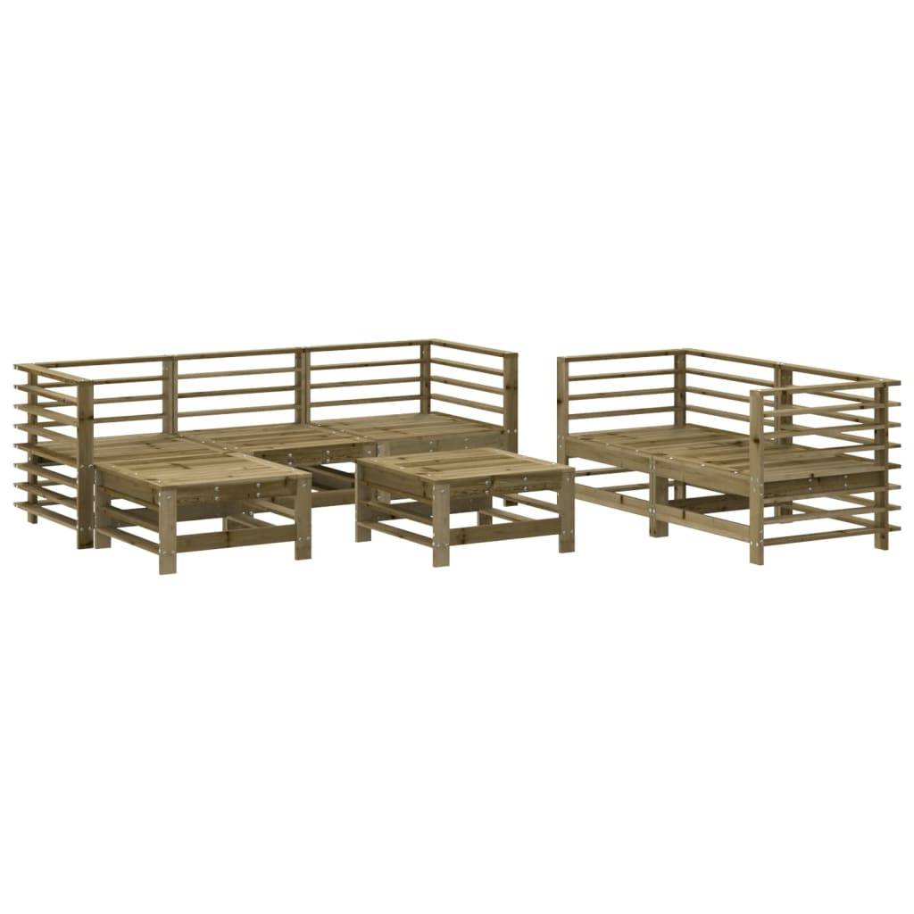 vidaXL 7-tlg. Garten-Lounge-Set Kiefernholz Imprägniert