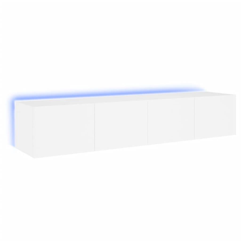 vidaXL TV-Wandschränke mit LED-Leuchten 2 Stk. Weiß 80x35x31 cm