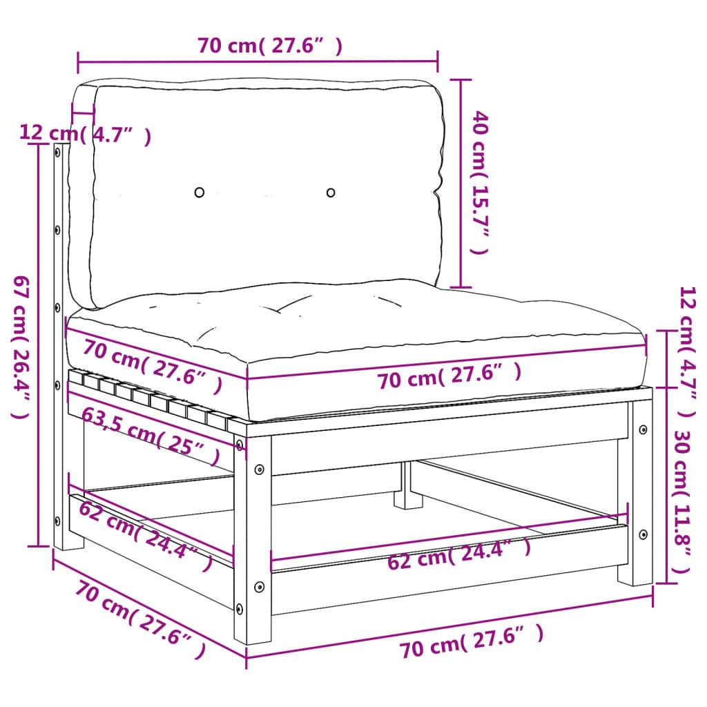 vidaXL Gartensofas ohne Armlehnen mit Kissen 2 Stk. Wachsbraun Holz