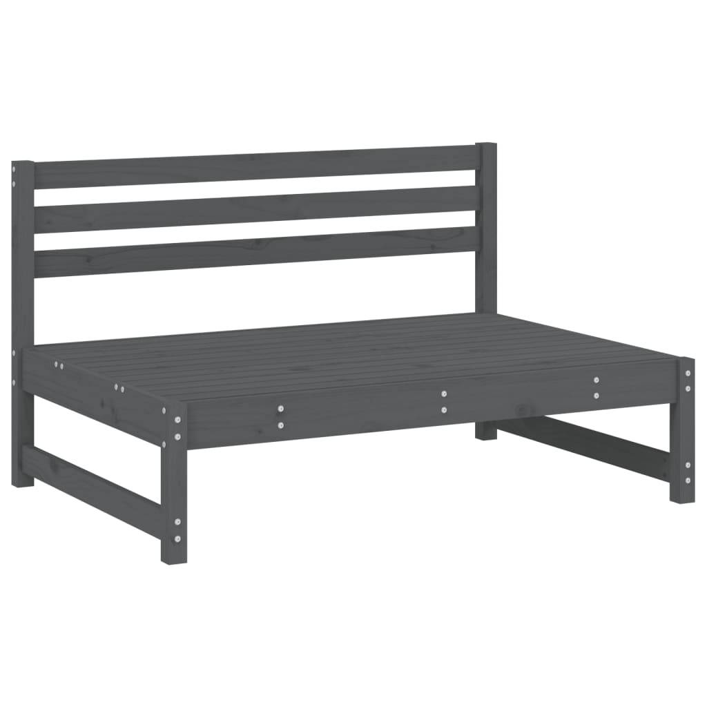 vidaXL Garten-Mittelsofa Grau 120x80 cm Massivholz Kiefer