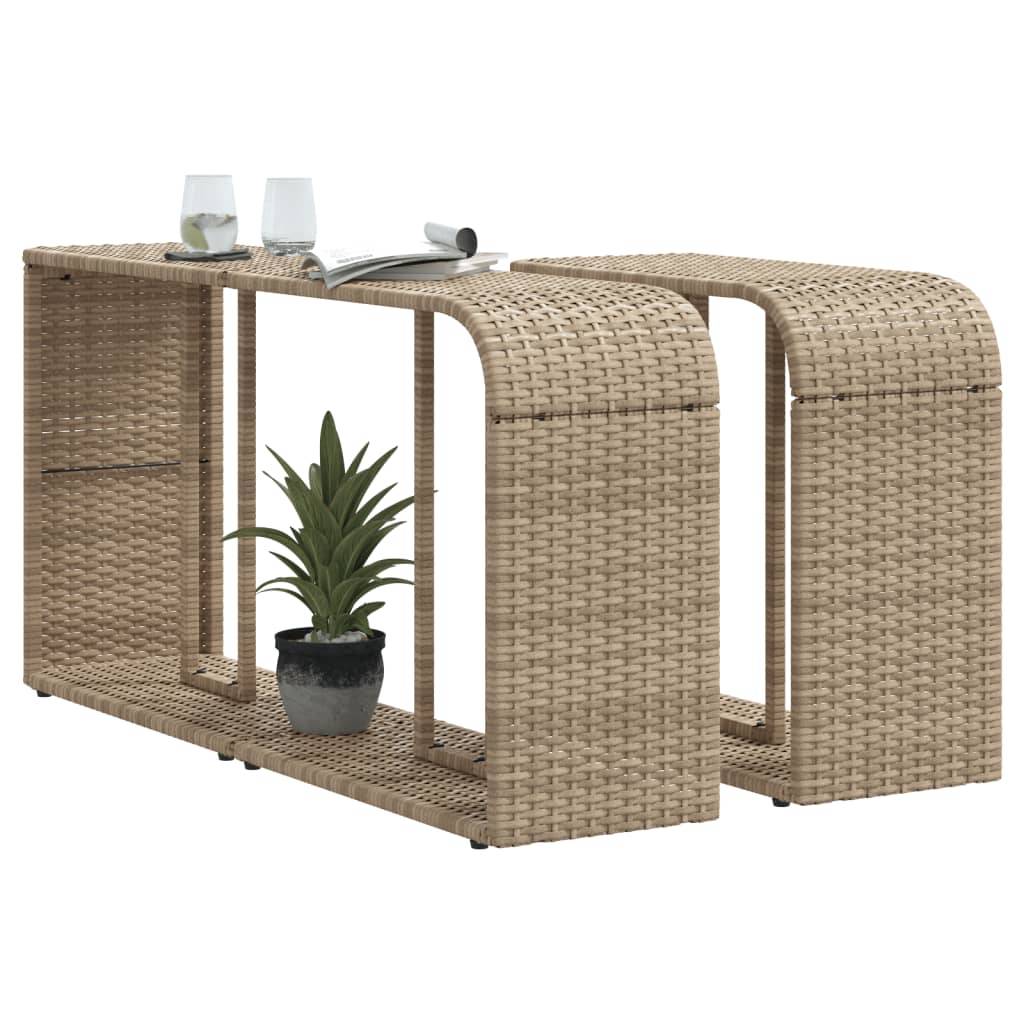 vidaXL Outdoor-Regale 2 Stk. Beige Poly Rattan