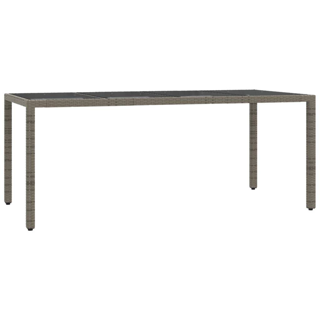 vidaXL 7-tlg. Garten-Essgruppe mit Kissen Grau Poly Rattan