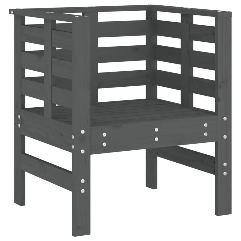 vidaXL Gartenstühle 2 Stk. Grau 61,5x53x71 cm Massivholz Kiefer