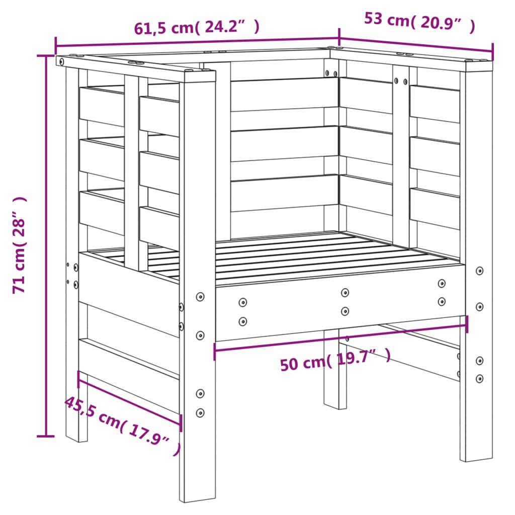 vidaXL Gartenstühle 2 Stk. Grau 61,5x53x71 cm Massivholz Kiefer