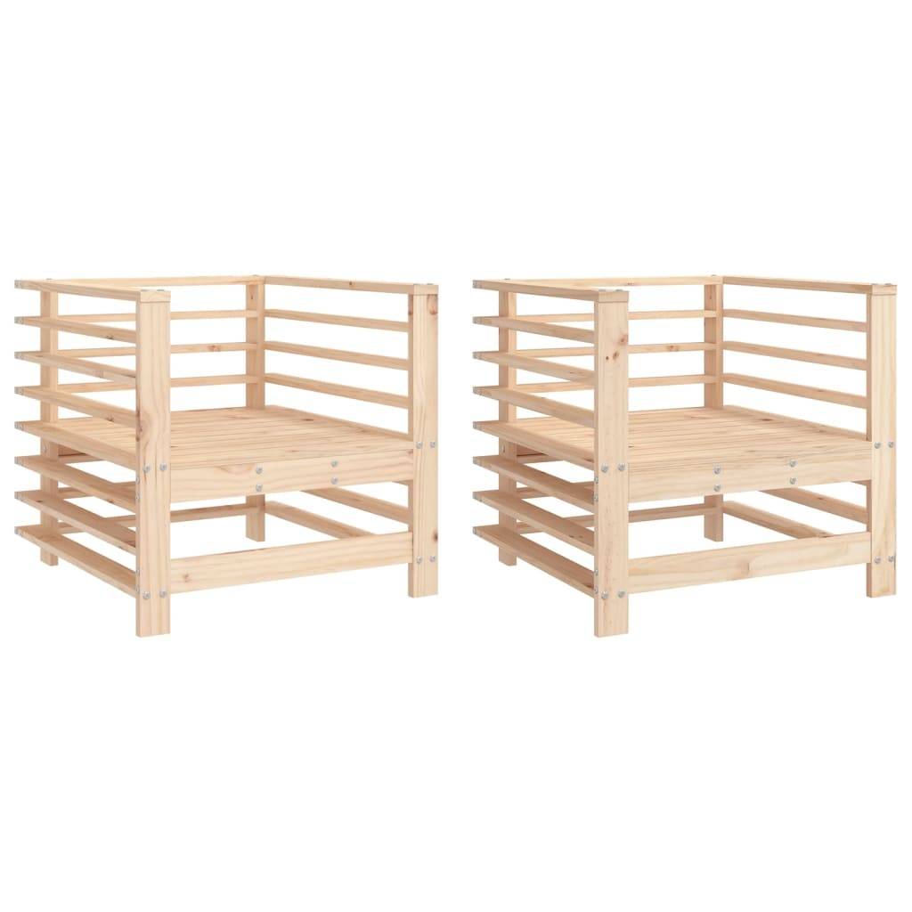 vidaXL Gartenstühle 2 Stk. Massivholz Kiefer
