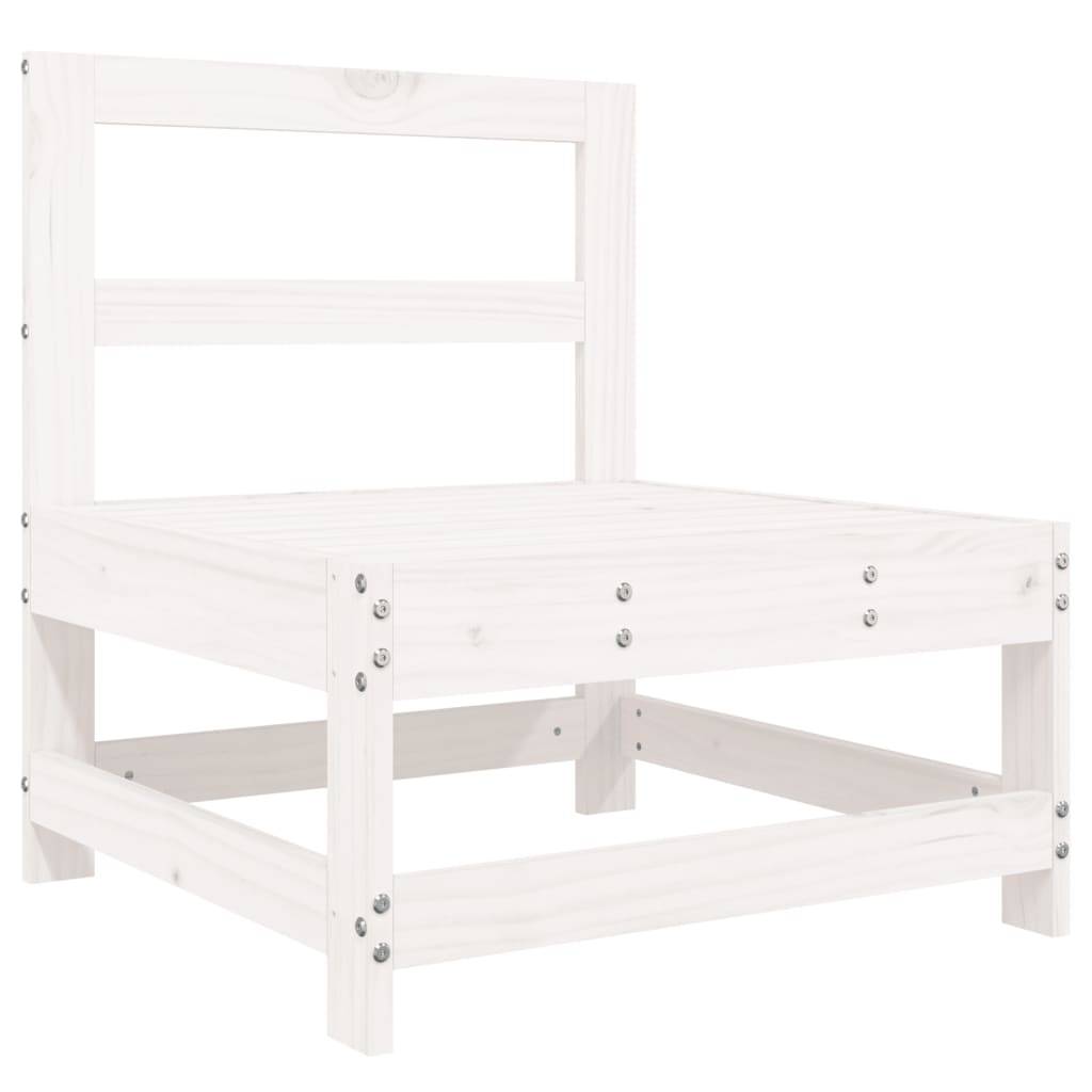 vidaXL 4-tlg. Garten-Sofagarnitur Weiß Massivholz Kiefer