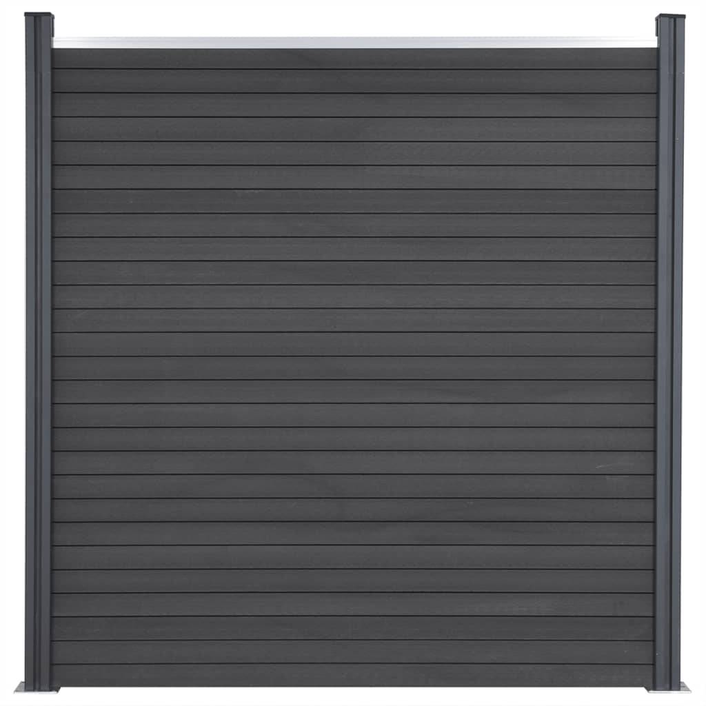 vidaXL Zaunelement-Set Grau 526x186 cm WPC