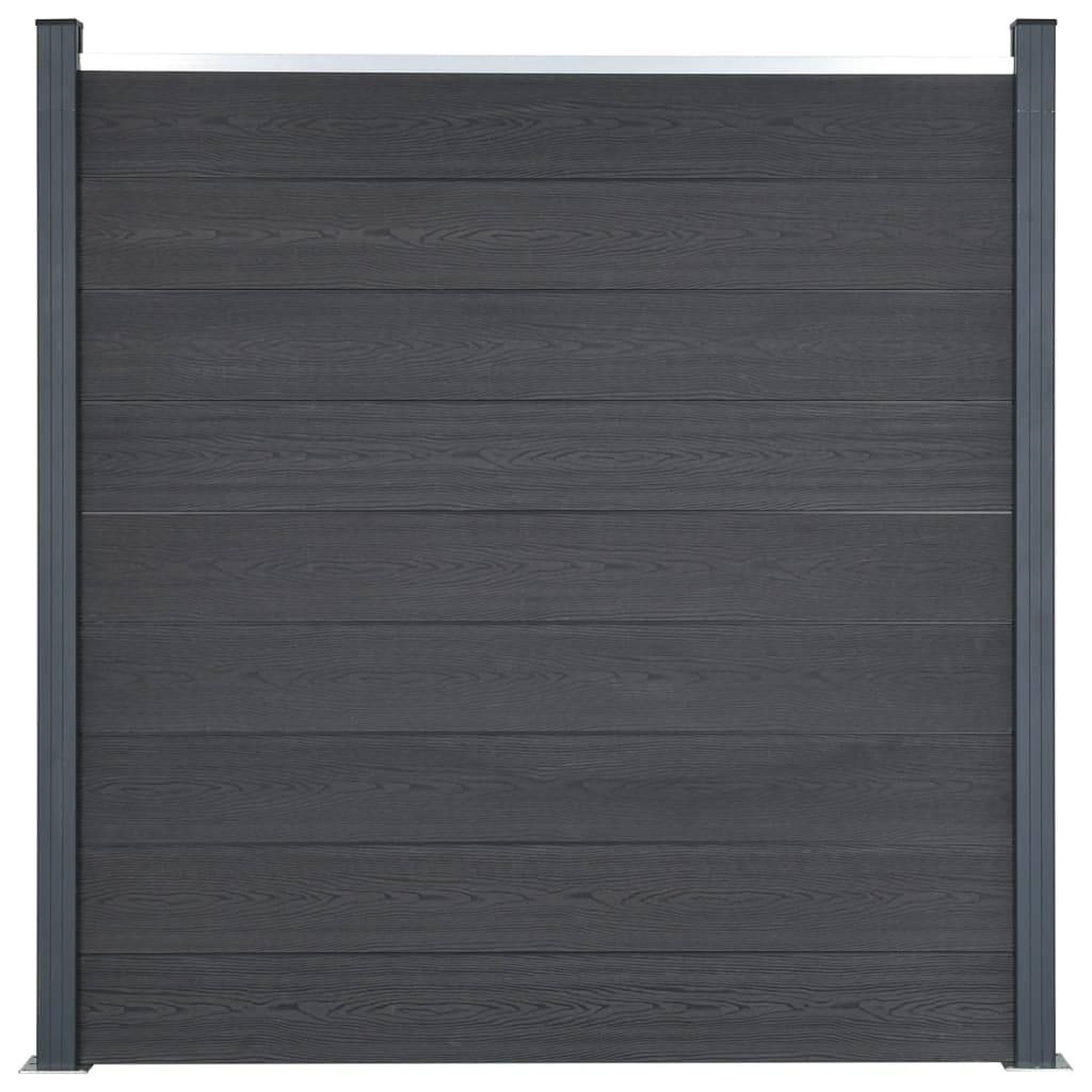 vidaXL Zaunelement-Set Grau 699x186 cm WPC