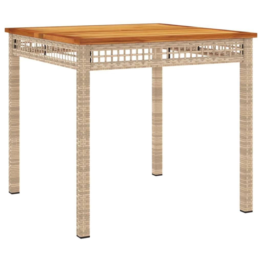 vidaXL 5-tlg. Garten-Essgruppe mit Kissen Beige Poly Rattan