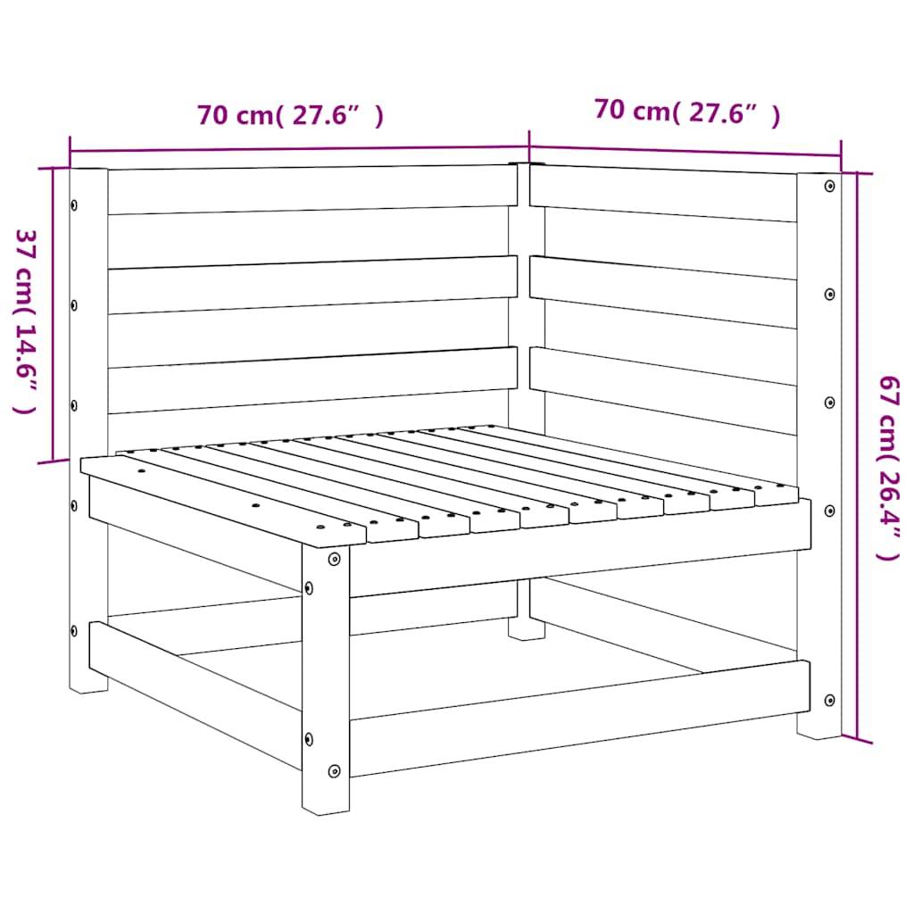 vidaXL Garten-Ecksofas 2 Stk. 70x70x67 cm Massivholz Douglasie