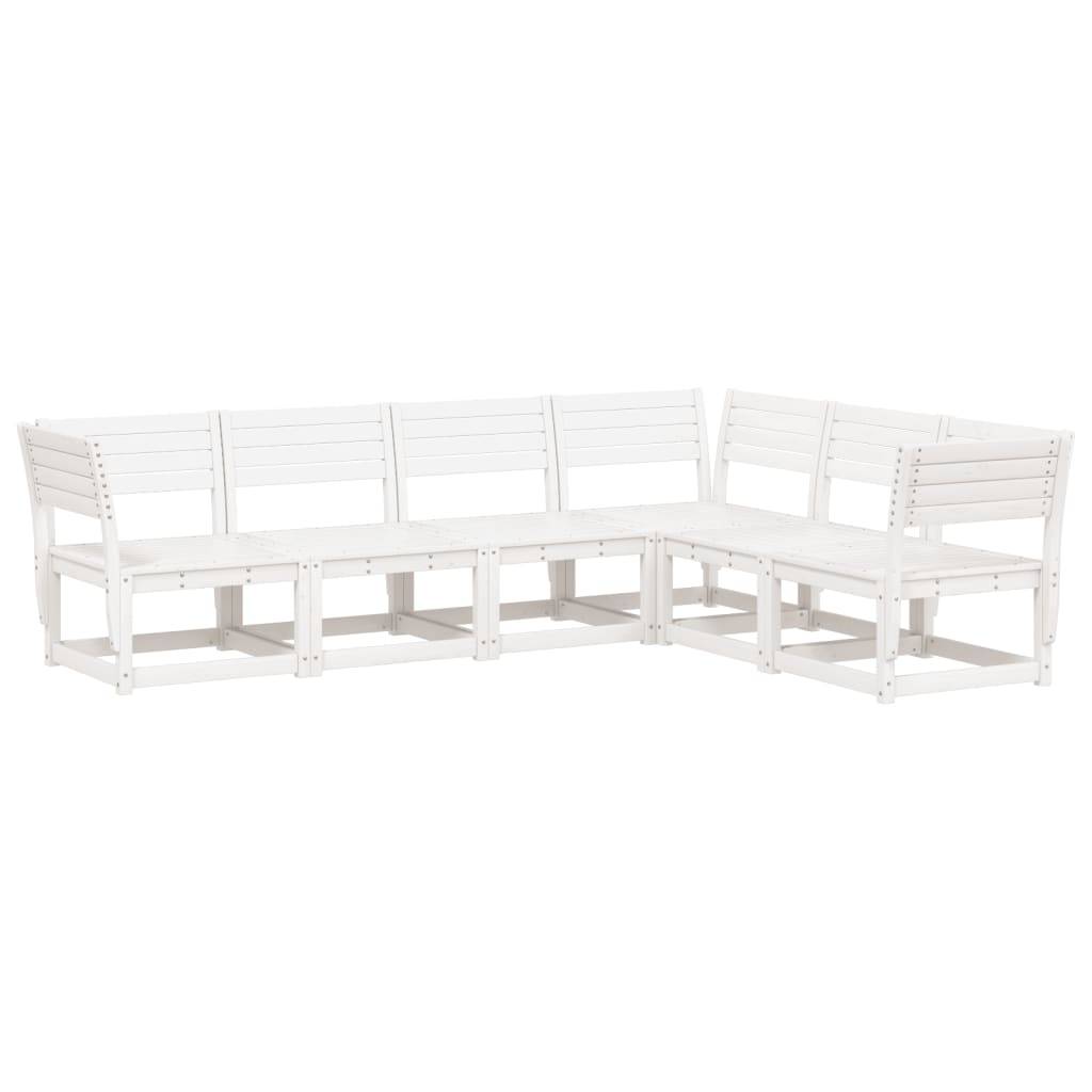 vidaXL 6-tlg. Garten-Sofagarnitur Weiß Massivholz Kiefer