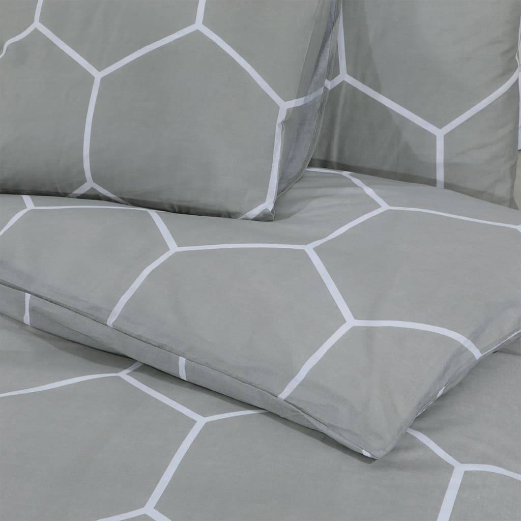 vidaXL Bettwäsche-Set Grau 155x220 cm Baumwolle