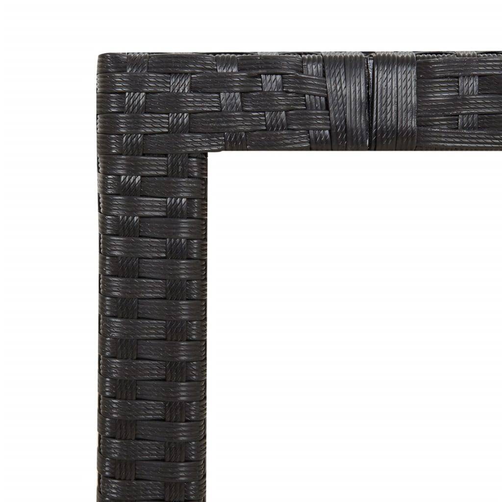 vidaXL 3-tlg. Garten-Essgruppe mit Kissen Schwarz Poly Rattan