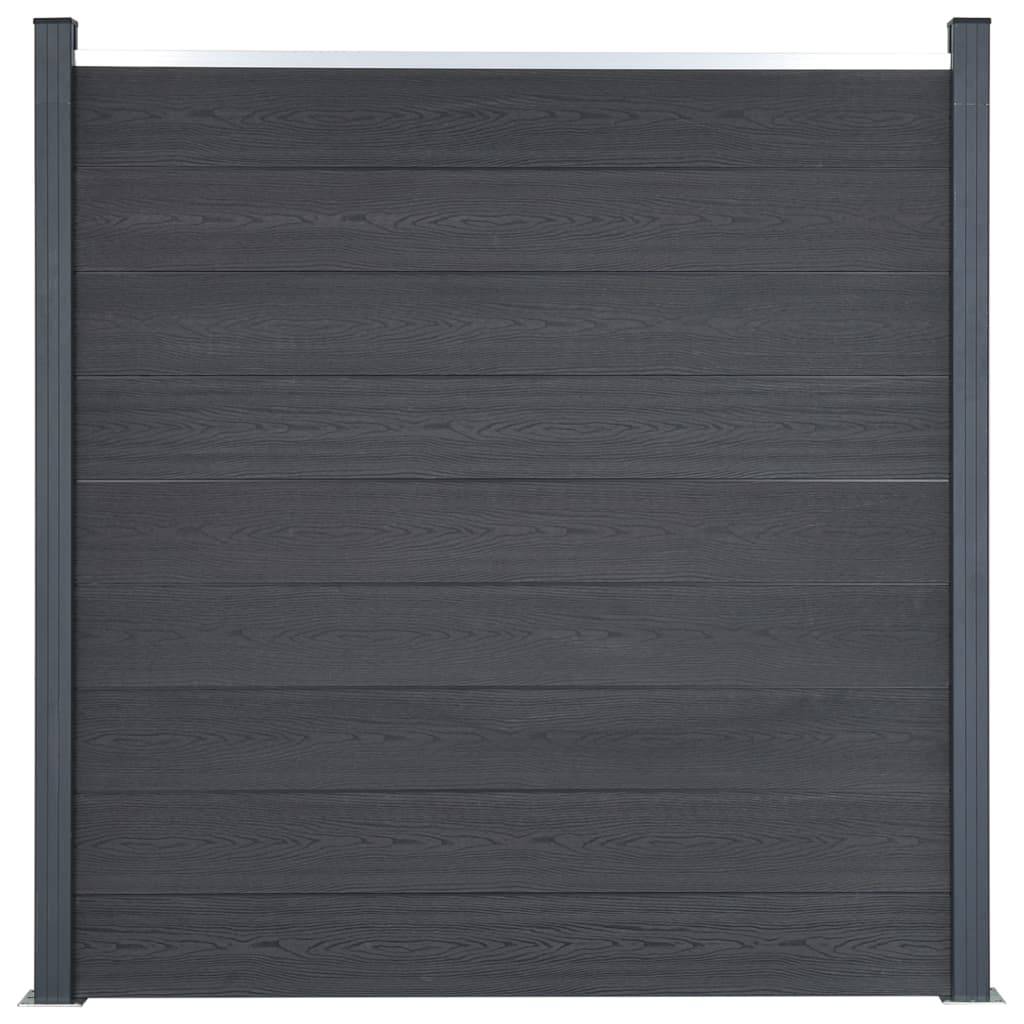 vidaXL Zaunelement-Set Grau 353x186 cm WPC