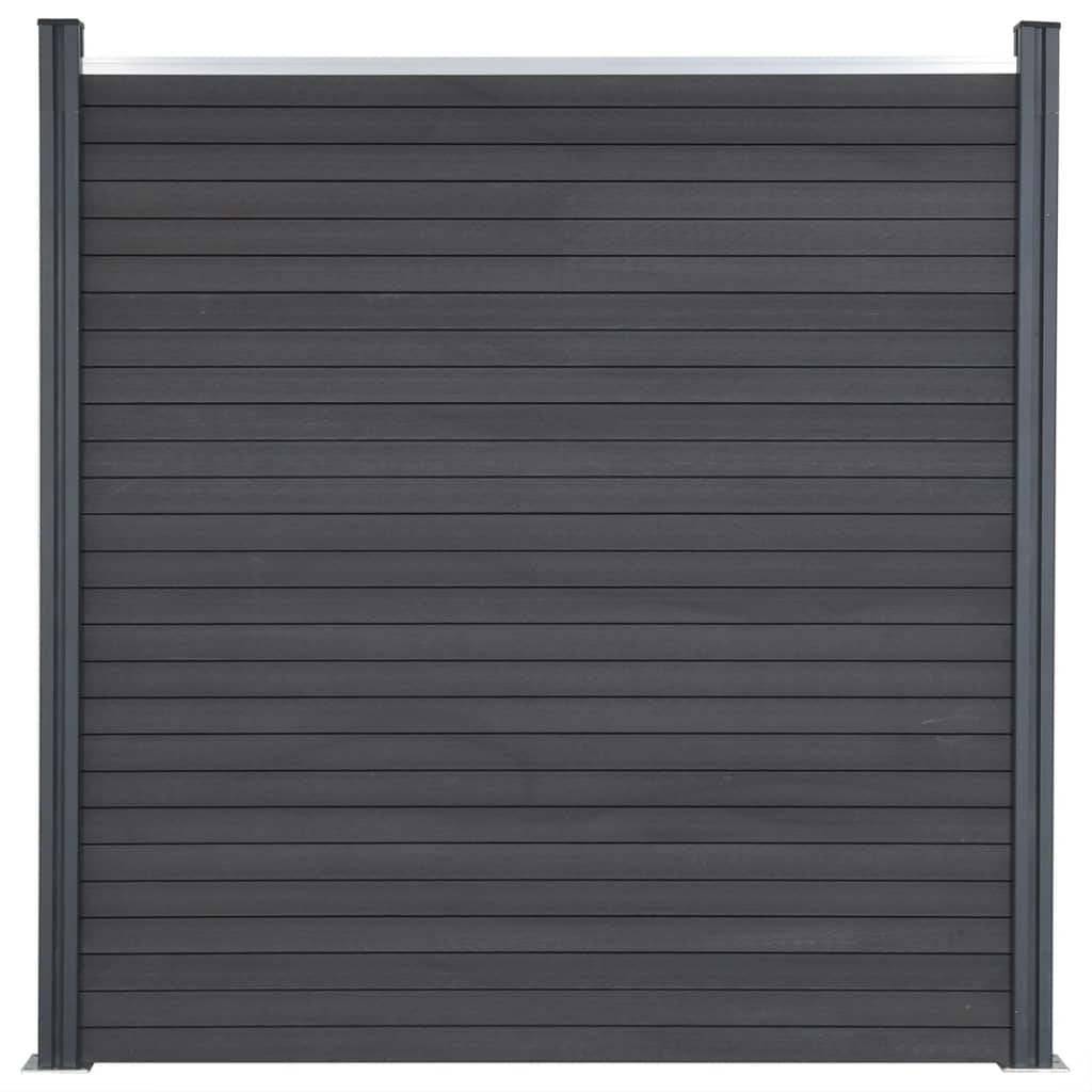 vidaXL Zaunelement-Set Grau 353x186 cm WPC