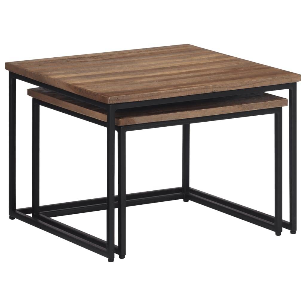 vidaXL Satztische 2 Stk. Massivholz Teak