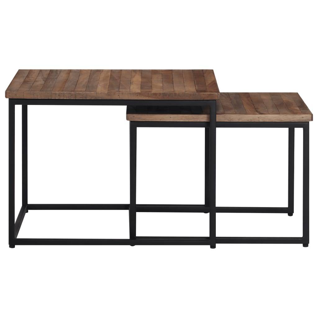 vidaXL Satztische 2 Stk. Massivholz Teak