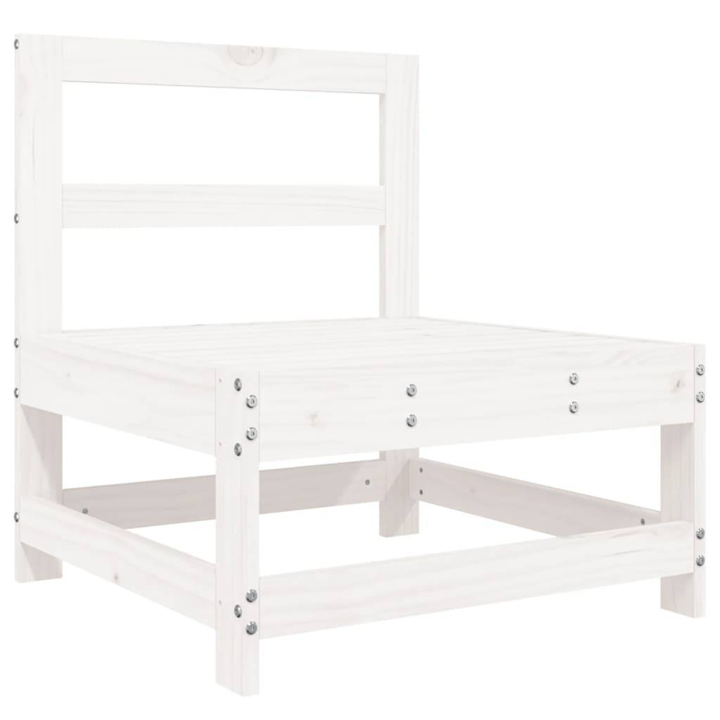 vidaXL 5-tlg. Garten-Sofagarnitur Weiß Massivholz Kiefer