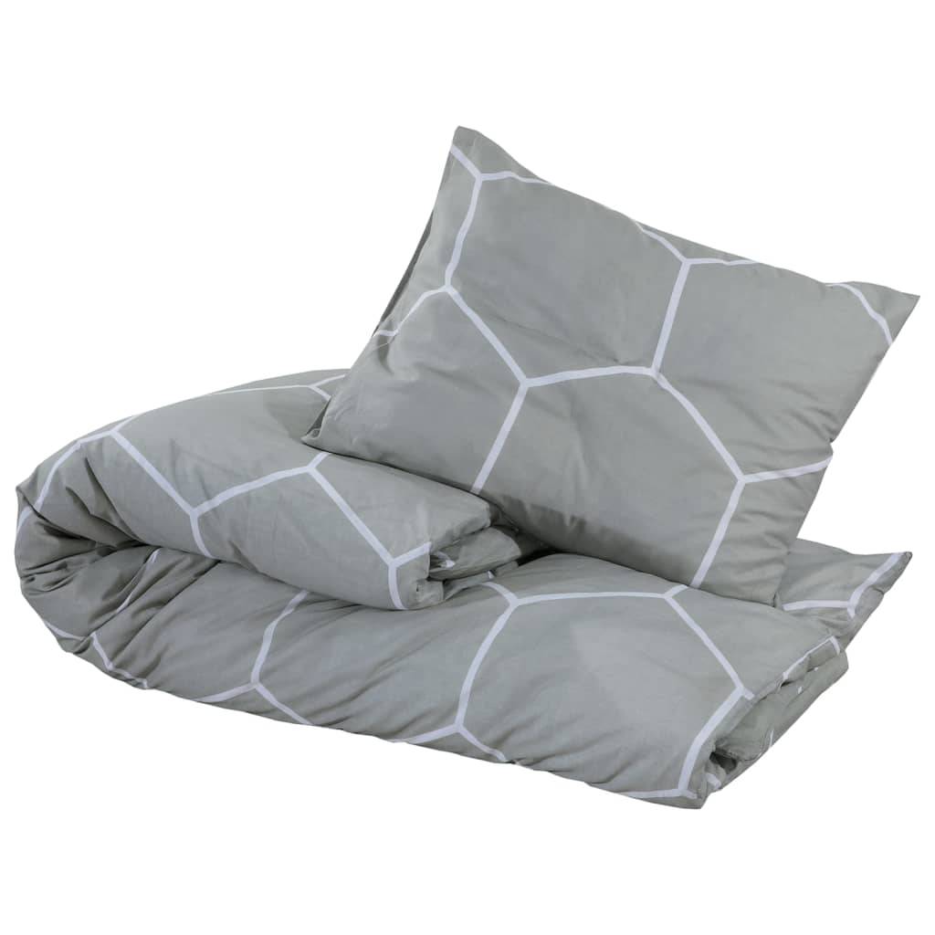 vidaXL Bettwäsche-Set Grau 155x220 cm Baumwolle