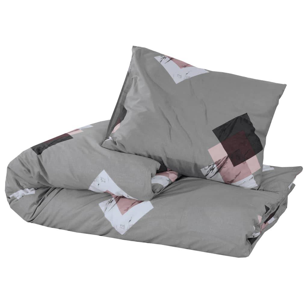 vidaXL Bettwäsche-Set Grau 135x200 cm Baumwolle