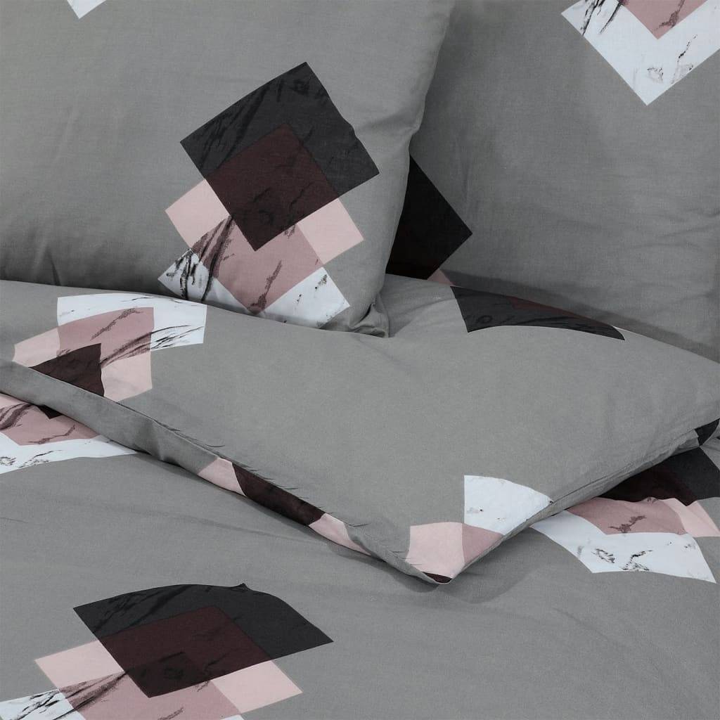 vidaXL Bettwäsche-Set Grau 135x200 cm Baumwolle