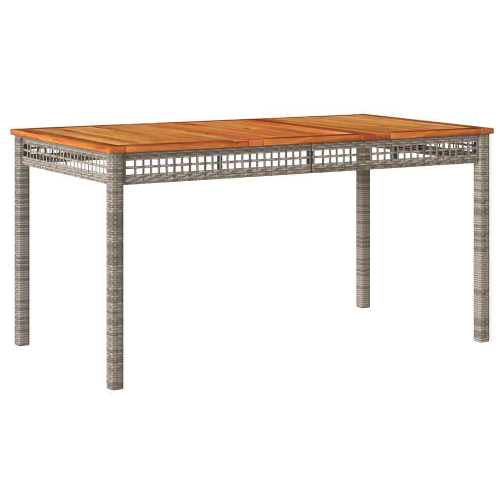 vidaXL 7-tlg. Garten-Essgruppe mit Kissen Grau Poly Rattan