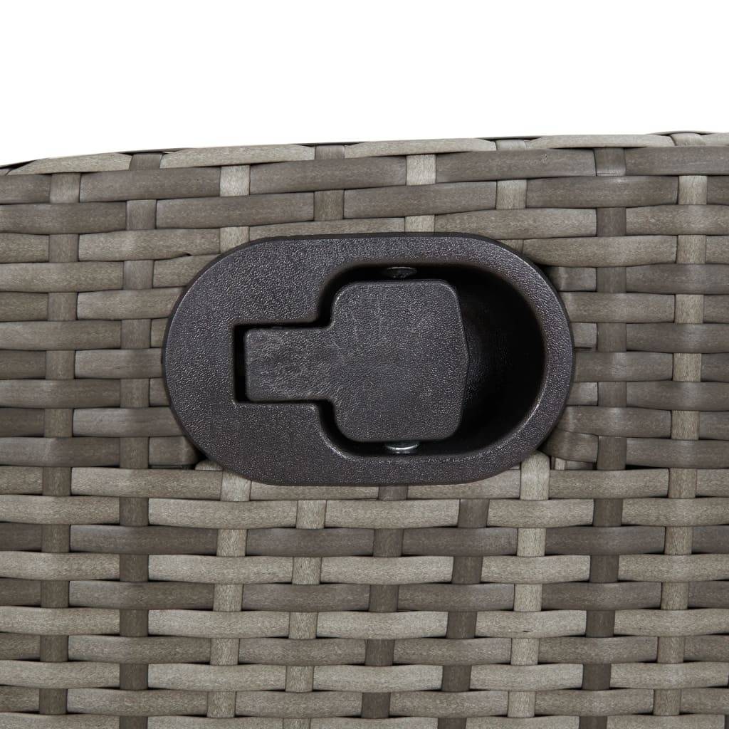 vidaXL 3-tlg. Bistro-Set mit Kissen Grau Poly Rattan
