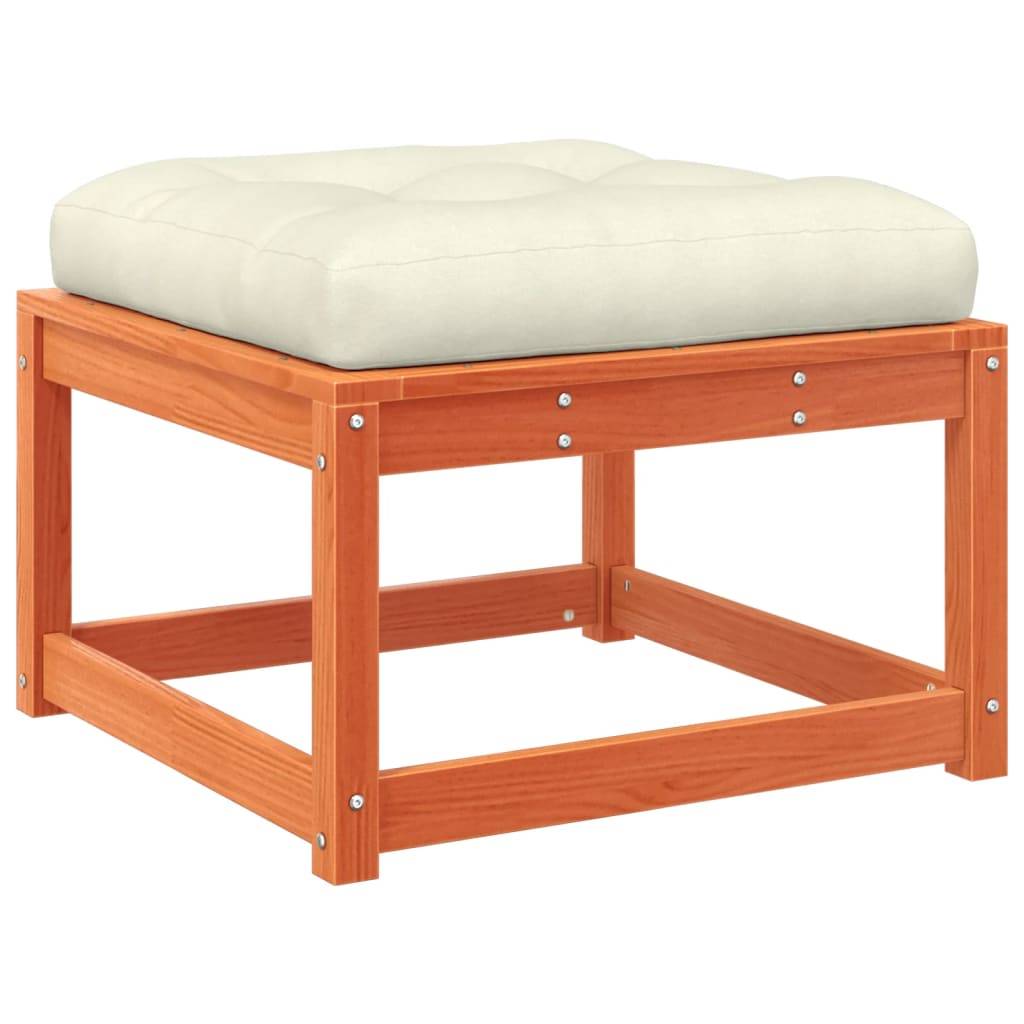 vidaXL 6-tlg. Garten-Sofagarnitur mit Kissen Wachsbraun Kiefernholz