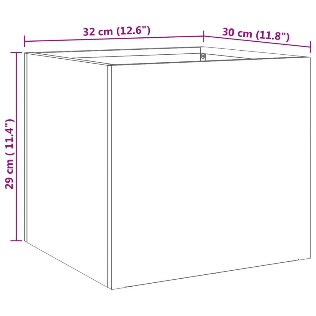vidaXL Pflanzkübel 2 Stk. Silbern 32x30x29 cm Edelstahl