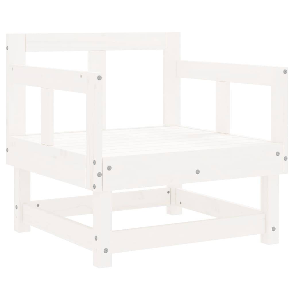 vidaXL Gartenstühle 2 Stk. Weiß Massivholz Kiefer