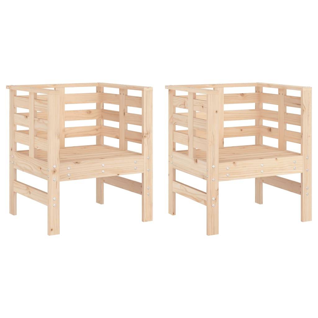 vidaXL Gartenstühle 2 Stk. 61,5x53x71 cm Massivholz Kiefer