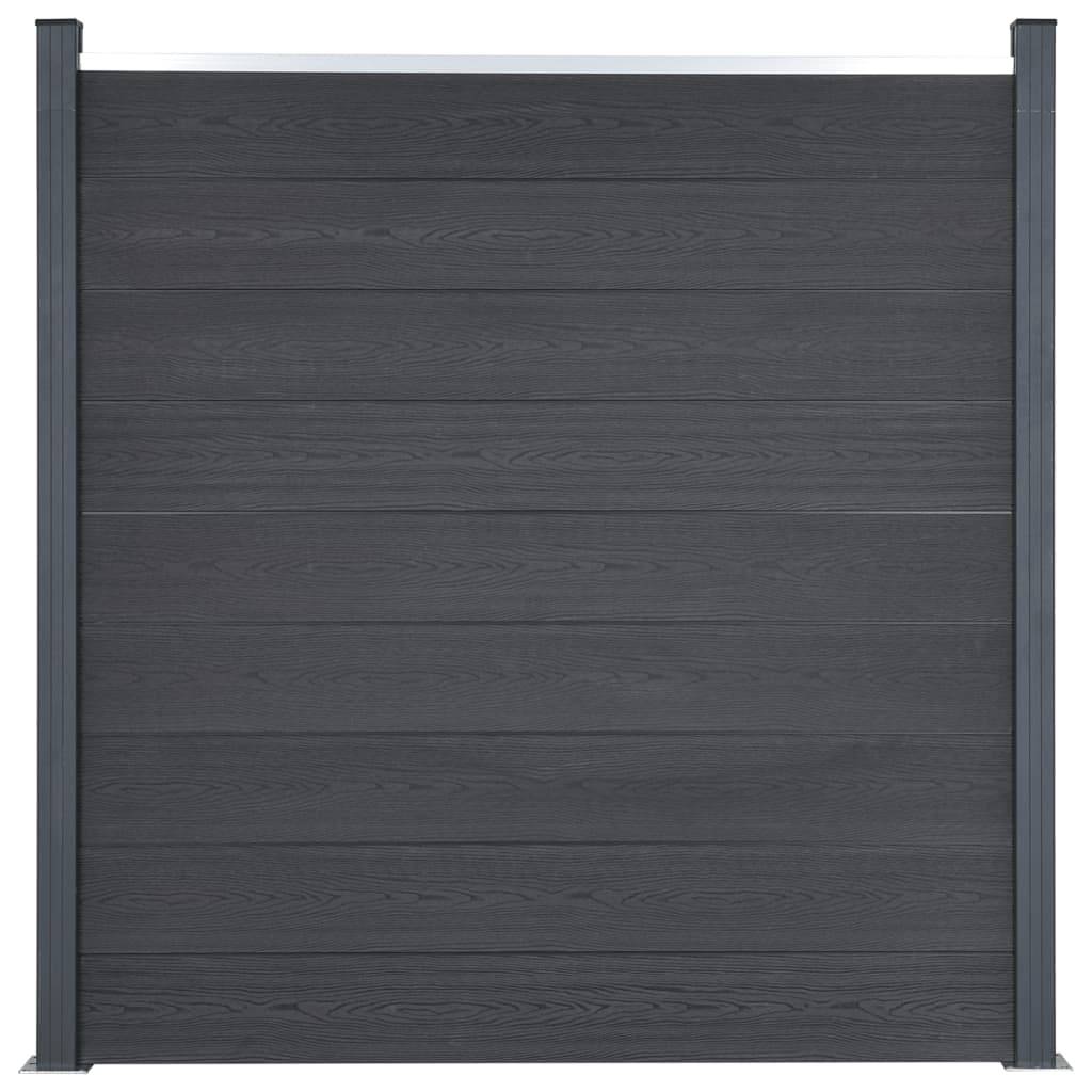 vidaXL Zaunelement-Set Grau 526x186 cm WPC