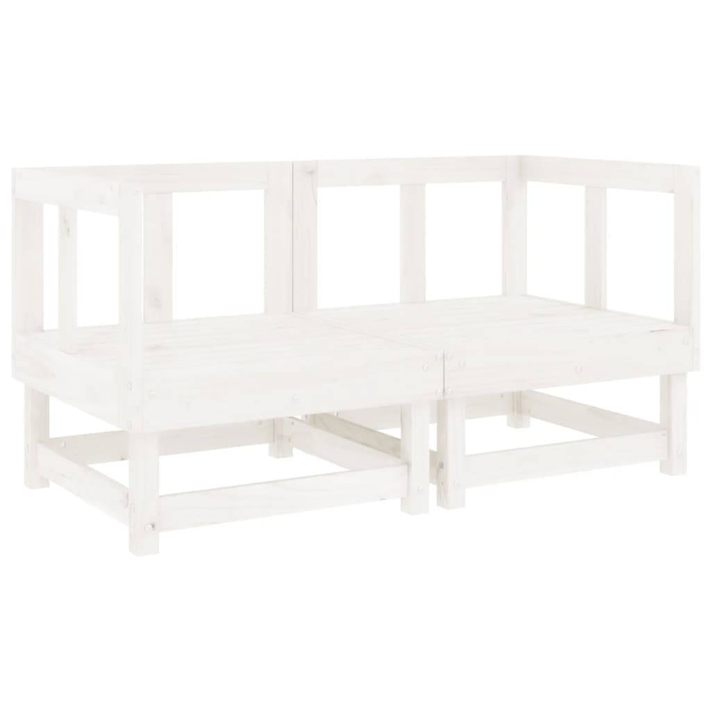 vidaXL 7-tlg. Garten-Lounge-Set Weiß Massivholz Kiefer