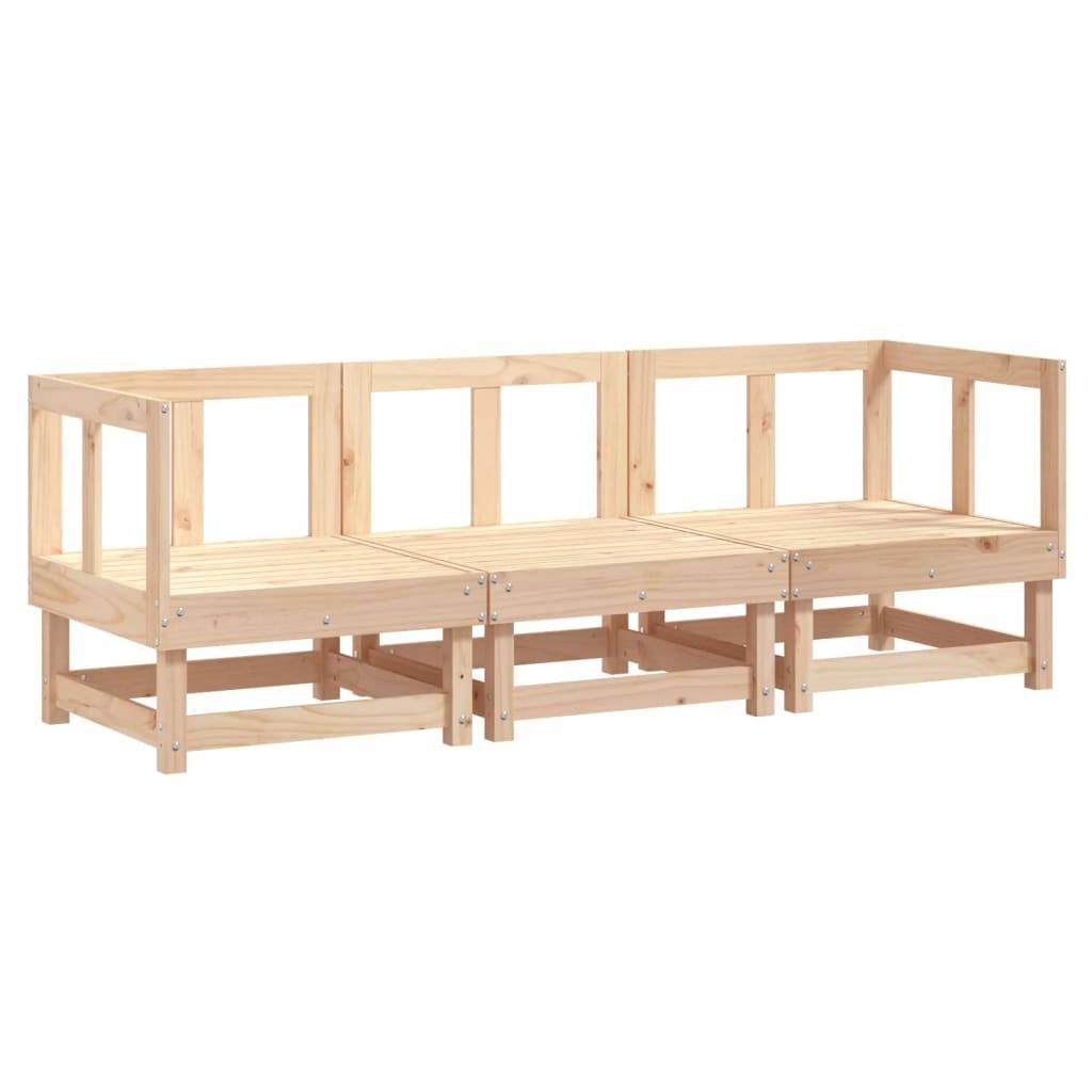 vidaXL 3-tlg. Garten-Lounge-Set Massivholz Kiefer