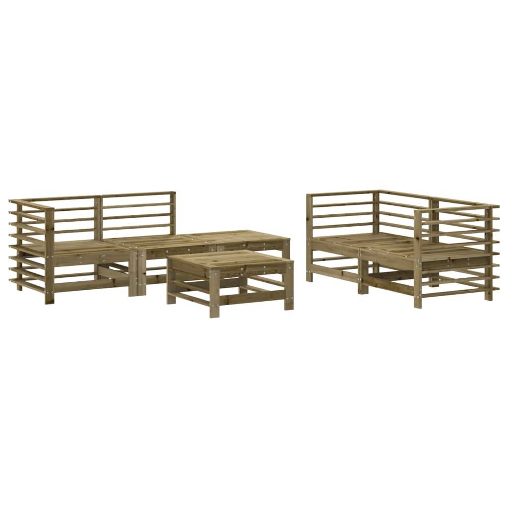 vidaXL 6-tlg. Garten-Lounge-Set Imprägniertes Kiefernholz