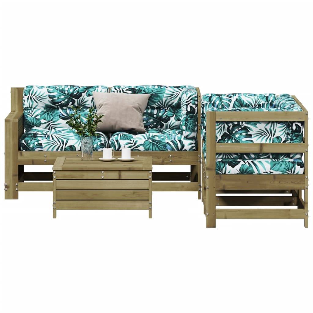 vidaXL 5-tlg. Garten-Lounge-Set mit Kissen Imprägniertes Kiefernholz