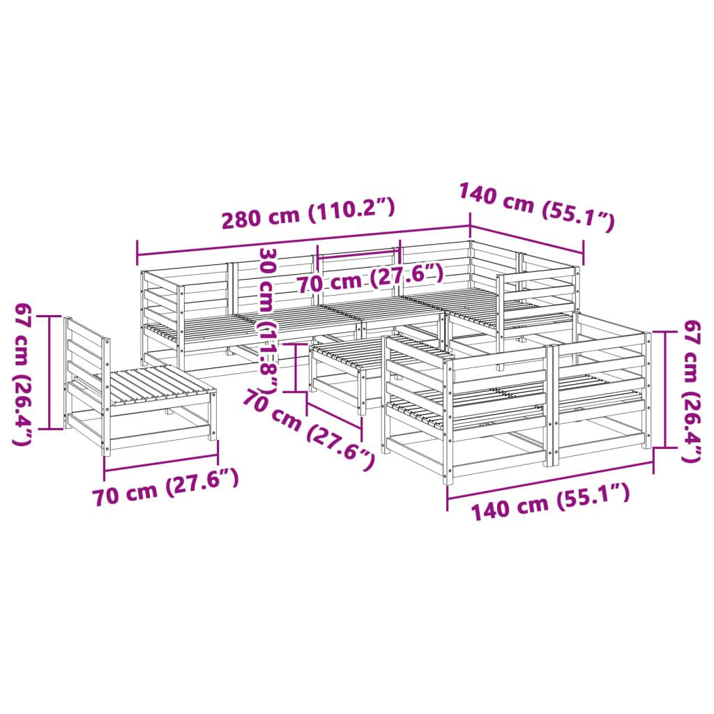 vidaXL 9-tlg. Garten-Sofagarnitur Massivholz Douglasie