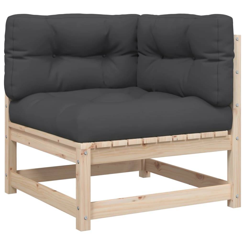 vidaXL 5-tlg. Garten-Sofagarnitur mit Kissen Massivholz Kiefer