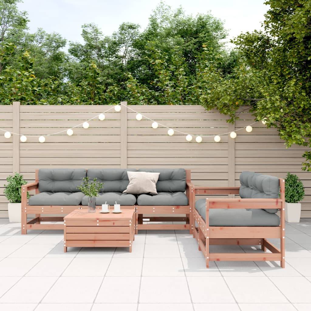 vidaXL 6-tlg. Garten-Lounge-Set mit Kissen Massivholz Douglasie