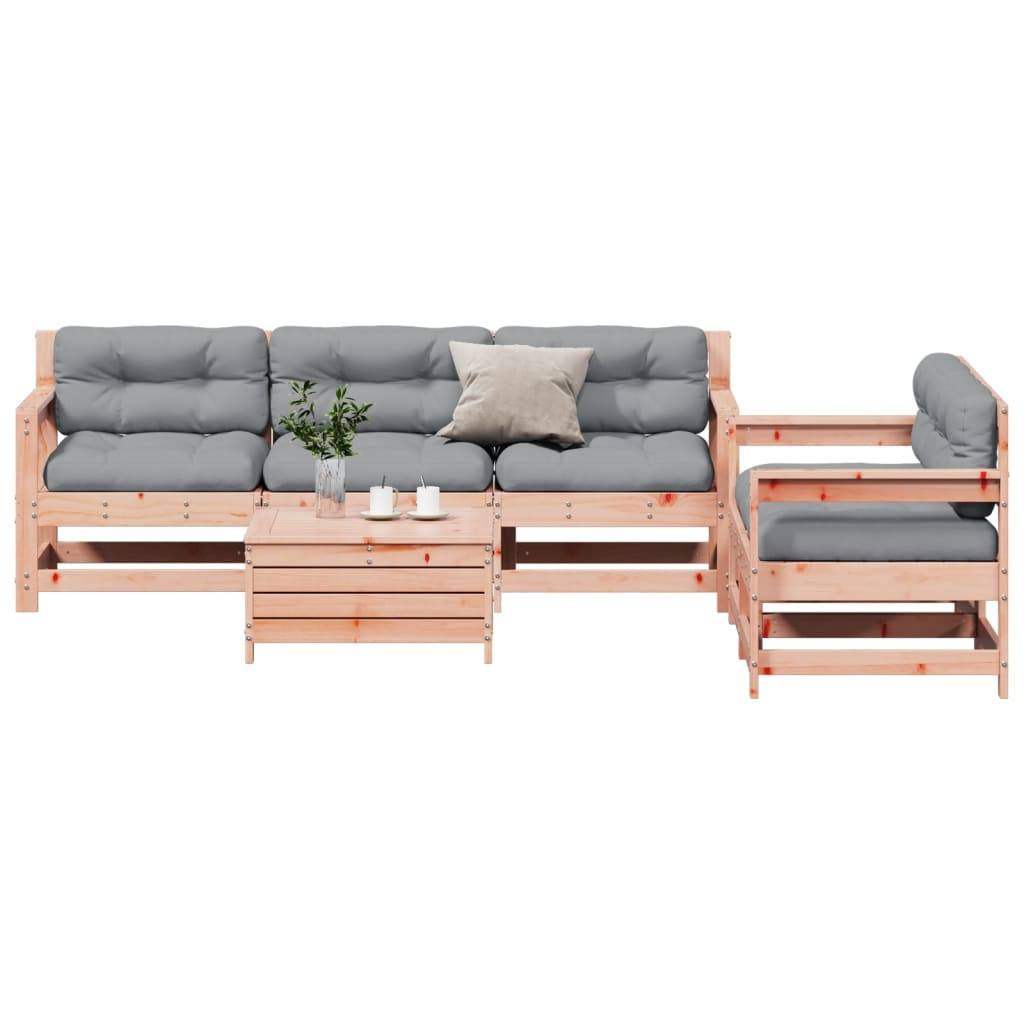 vidaXL 6-tlg. Garten-Lounge-Set mit Kissen Massivholz Douglasie