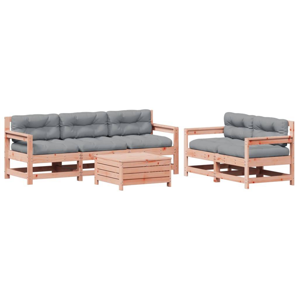 vidaXL 6-tlg. Garten-Lounge-Set mit Kissen Massivholz Douglasie