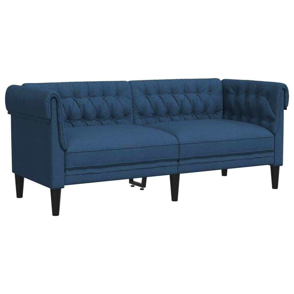 vidaXL 2-tlg. Sofagarnitur Blau Stoff