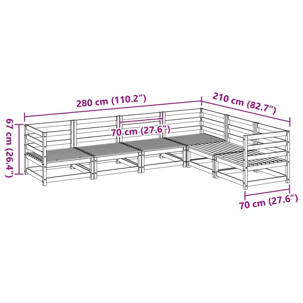 vidaXL 6-tlg. Garten-Sofagarnitur Massivholz Douglasie