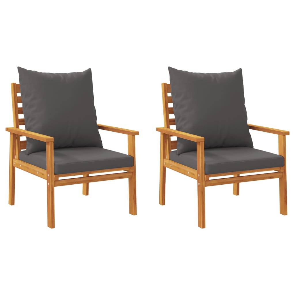 vidaXL 3-tlg. Garten-Lounge-Set mit Kissen Massivholz Akazie